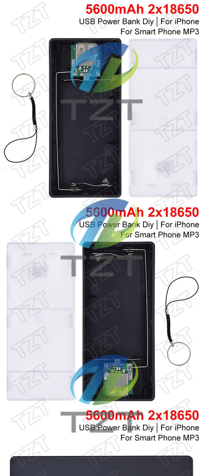 2X 18650 USB Power Bank Battery Charger Case DIY Box For iPhone For Smart Phone MP3 Electronic Mobile Charging QIY25 D3S