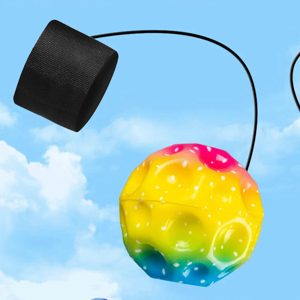 Wrist Return Ball Rubber Sport Ball with Strap and String Rebound Bouncy Balls Toy for Teens Adults Wrist Exercise or Play