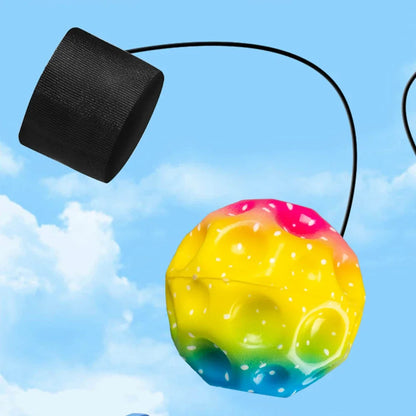 Wrist Return Ball Rubber Sport Ball with Strap and String Rebound Bouncy Balls Toy for Teens Adults Wrist Exercise or Play