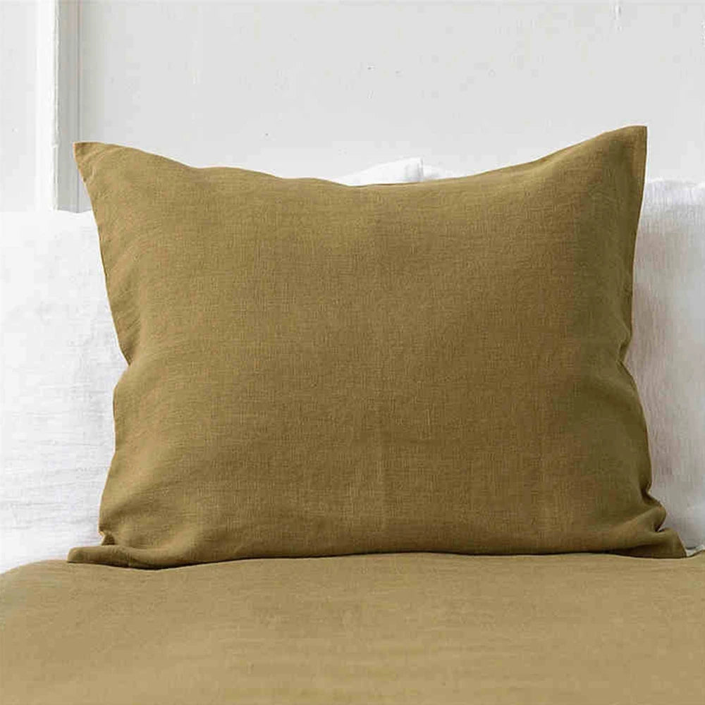 100% French Linen Soft Breathable Pillow Covers Decorative Square Throw Pillow Covers for Bed Couch Sofa Envelope Closure