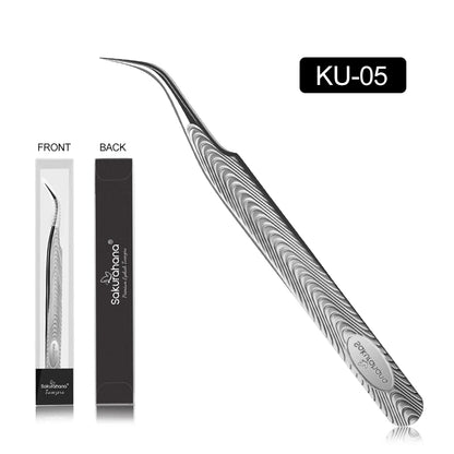 SAKURAHANA Anti-Static Eyelash Tweezers Professional High Precision Volume Extension Stainless Steel Anti-slip Makeup Tool