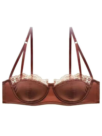 Sexy French Half Cup Invisible Bra Set Soft Underwire Minimizer Push Up Lingerie Set S-XL Comfort Breathable Anti Sag Stylish