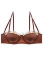 Sexy French Half Cup Invisible Bra Set Soft Underwire Minimizer Push Up Lingerie Set S-XL Comfort Breathable Anti Sag Stylish