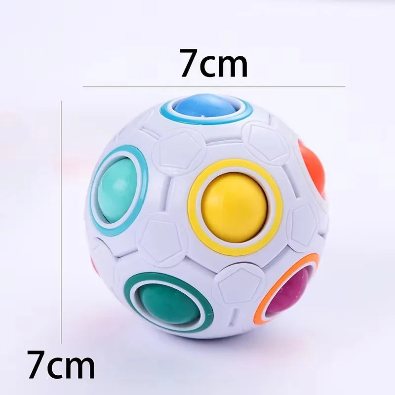 Magic Rainbow Puzzle Ball Cube Speed Ball Fun Brain-training Stress Reliever Fidget Ball Toy Christmas for Kids And Adults