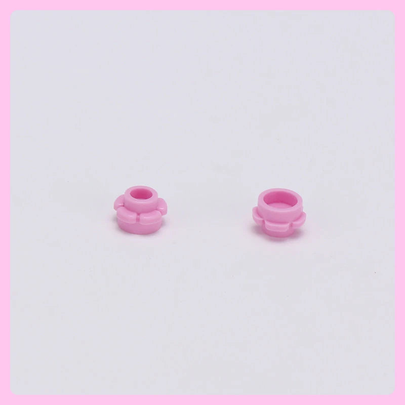 300PCS Moc bricks 24866 Round 1x1 with flower edge Compatible Building Blocks 5 petals flower parts DIY Assembles Creative Toy