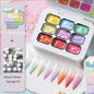 UR SUGAR 9 Colors Gradient Painting Gel Palette with 50pcs Mini Sponge Set French Ombre Gel Nail Polish for Pigmented Manicure