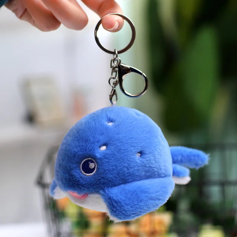 Seal Shark Whale Beluga Keychain Pendant Doll Mini Marine Animal Plush Keyring  Backpack Pendant Decor Kawaii Pendant Doll