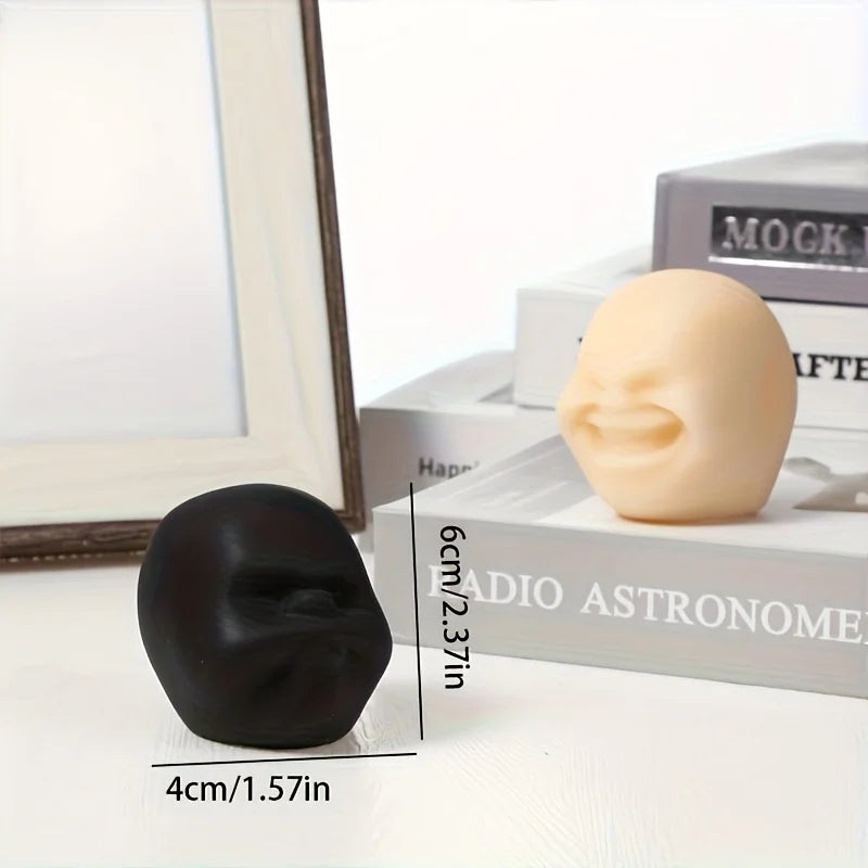 1 Pc Fun Simulated Human Face Emotion Ball, Fidget Toy Decompression Squeeze Ball Stress Toy for Kids and Adults