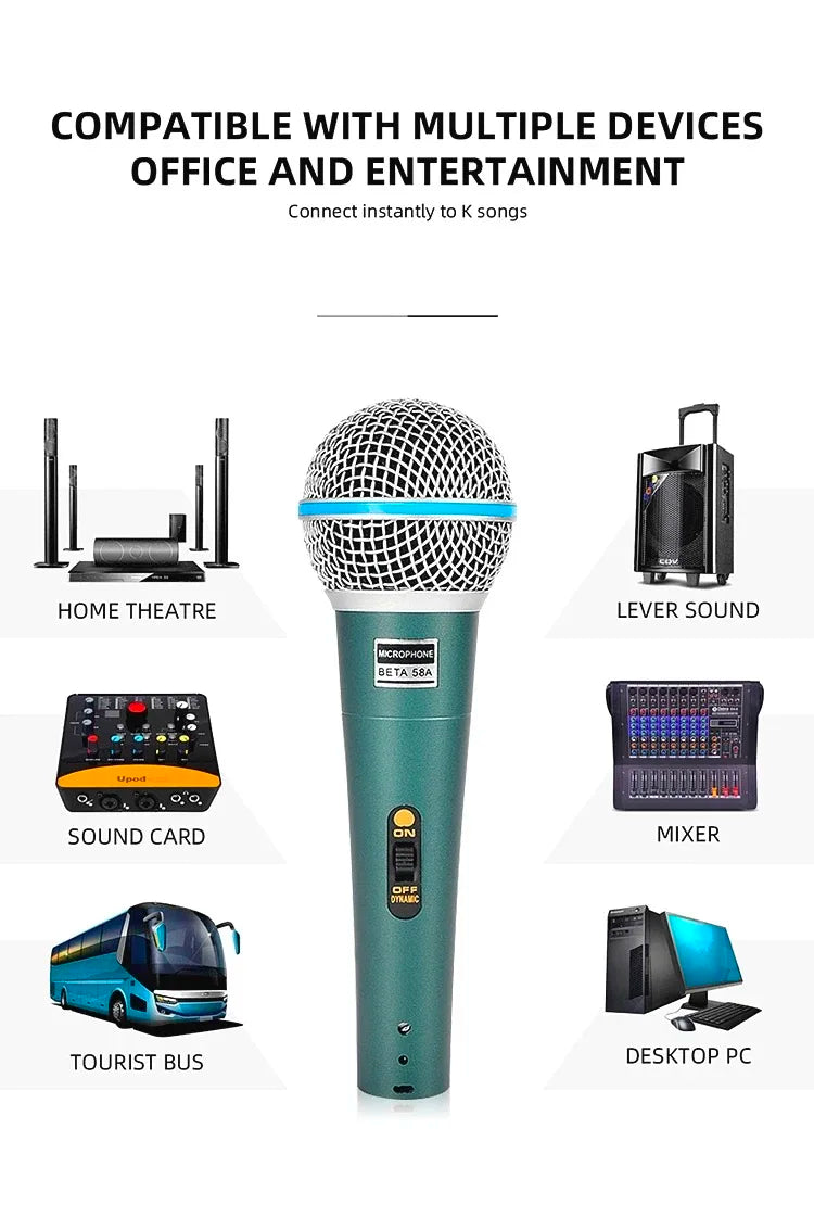 Wired Professional Dynamic Microphone Mic For PC Karaoke Machine System Sound Room Gaming Gamer Audio Sing Live Streaming Kits