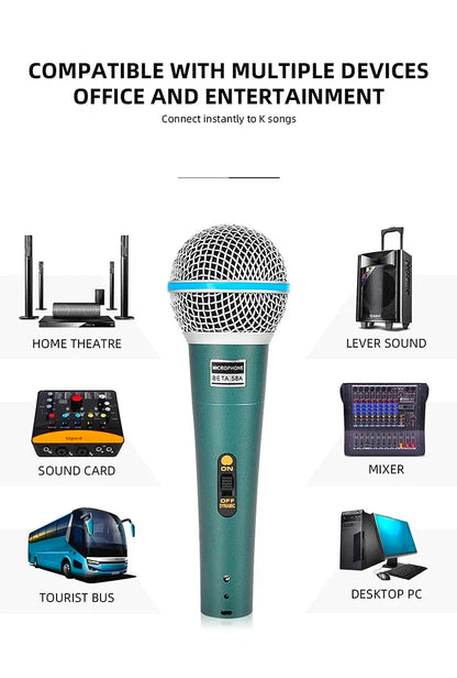 Wired Professional Dynamic Microphone Mic For PC Karaoke Machine System Sound Room Gaming Gamer Audio Sing Live Streaming Kits