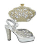 New Italian Shoes and Bags Matching Set with Rhinestone Shoes for Women 2025 Designer Luxury High Heels  Shoes for Women Elegant
