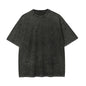 Oversize Vintage Washed Pokemon T Shirt Cute Mimikyu Cartoon with Small Ghost Companion Graffiti Print Streetwear Casual Wear