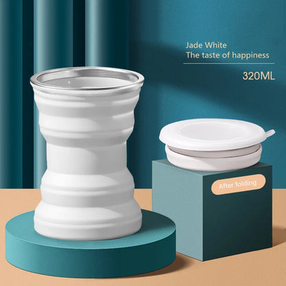 Creative ORIGIN CUP Portable Silicone Folding Cup with Lid Travel Wash Mouth Cup Heat Resistant Water Coffe Cup for Outdoor Camp