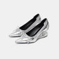 Women's Designer Dress Shoes Special Heel Spliced Heels Pointed Toe High Heels Shallow Mouth Bow Non-Slip Mary Jane Single Shoes