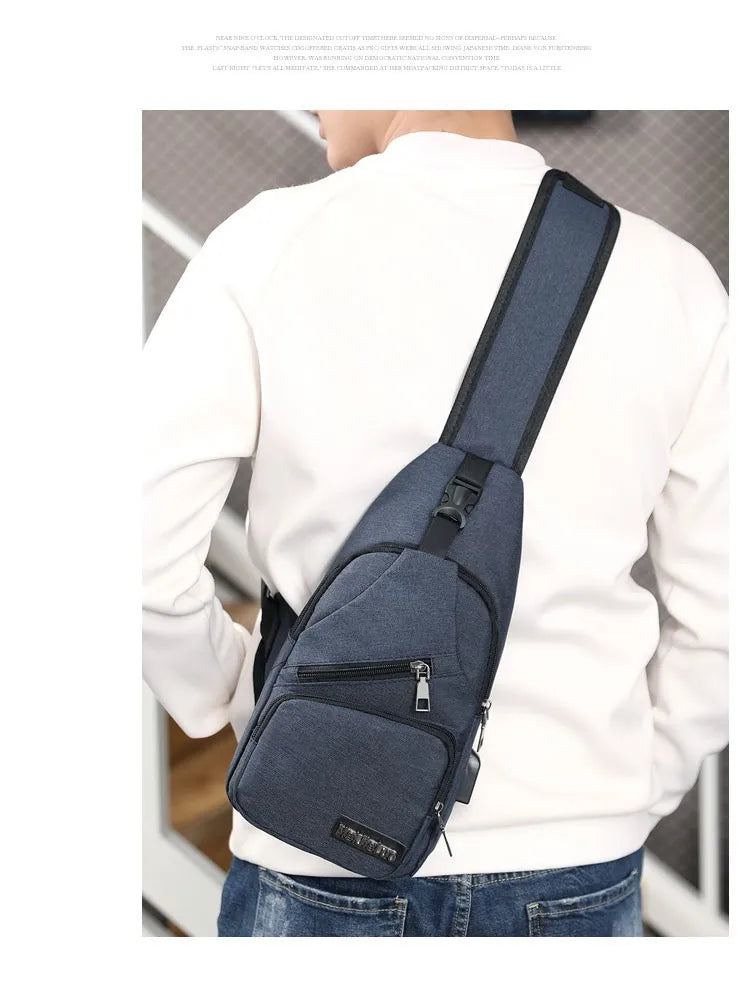 Chest Bag Men's One Shoulder Crossbody Bag Large Capacity Outdoor Sports Leisure Fashion Small Shoulder Bag Backpack Men's