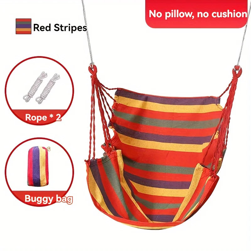 Outdoor New Swing Hammock Chair Canvas Leisure Chair No Pillow Or Cushion Dormitory Hammock Swing Rocking Chair(With Storage Bag