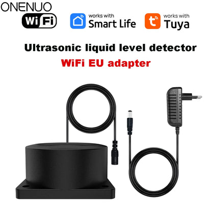 Zigbee or WiFi Liquid Level Sensor Tuya Ultrasonic 433MHz Remote Control Indoor/Outdoor Tank Level Monitor with APP Alarms