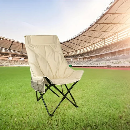 High-Back Moon Chair with Thick Padding | Portable Folding Camping Chair for Adults, Stadium Events & Festivals | Pearl
