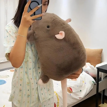 Cute 30/45/90cm Mouse Doll Cartoon Plush Flower Branch Rat Doll Soft Oversized Animal Figure Kids Gift Birthday