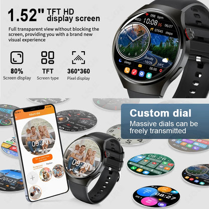 LIGE Men's Smart Watch Outdoor Sports Watches Heart Rate Blood Oxygen Monitoring Motion Trajectory Bluetooth Call Smartwatch