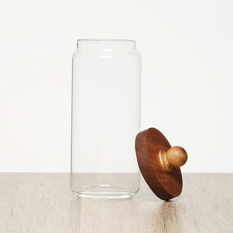 Kitchen Glass Storage Jar Multi-purpose Transparent Glass Sealed Jar Household Moisture-proof Grains Coffee Bean Storage Tank