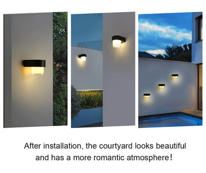 LUCKYLED Solar Outdoor Wall Light Waterproof LED Facade Wall Lamp 4W Wireless Street Porch Garden Lighting