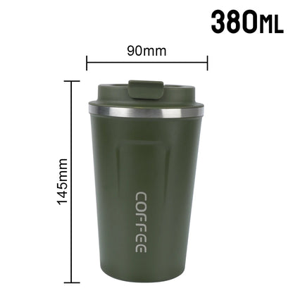 Thermo Cafe Coffee Mug Car Thermos, 380/510ml Leak-Proof Travel Cup for Tea Water Coffee, Double Stainless Steel