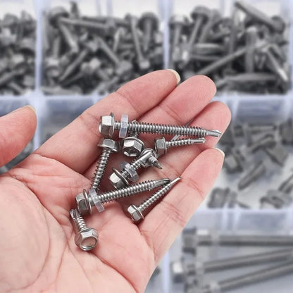410 Stainless Steel Hex Head Self Drilling Screws M4.2 M4.8-M6.3mm Self-Tapping TEK Screws With Rubber ring Roofing screw #8#10#