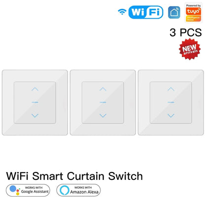 MOES Touch Design WiFi Smart Curtain Switch for Motorized Curtains and Roller Blinds work with Tuya Smart Life App Alexa Google