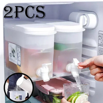 1/2pcs 3.5L Large Capacity Cold Water Jug Food Grade Cold Water Jug with Tap Ice Drink Dispenser Temperature Resistance