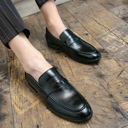 Classic Casual Business Shoes Men Formal Social Wedding Leather Shoes Men Slip On Office Leather Loafers Men's Dress Shoes
