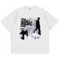 Shadow Pure Cotton Print Y2K Harajuku Street Style Retro Pattern Men's and Women's Clothing New Fashionable Loose Casual T-shirt