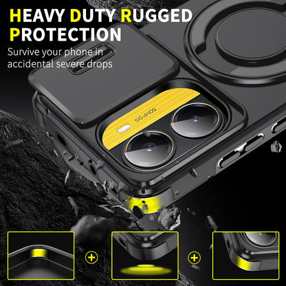 For Poco X7 Pro 5G Case Lens Protect Shockproof Armor Cover for Poko Little X7 X7 Pro X7pro Pocox7pro Car Magnetic Holder Funda