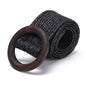 1PC Women Fashion Casual Straw Belt Round Wooden Buckle Elastic Waist Chain Belly Necklace Body Jewelry Dress Shirt Accessories