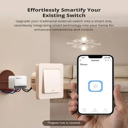 SONOFF ZBMINIR2/ZbminiL2 With/no Neutral Smart Zigbee Switch Two-Way Control Work With Alexa Google Home Yandex Alice Smartthing