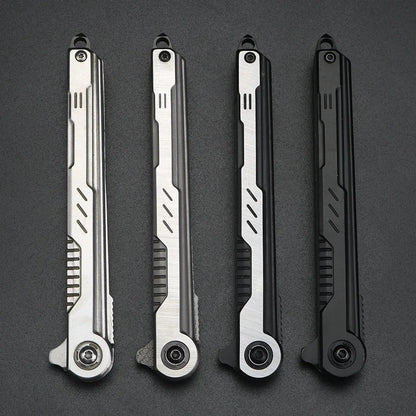 2025 NEW M390 Steel Feather Pattern Folding Knife Outdoor Camping Pocket Knife Portable Fruit Knife High Hardness Folding Knife