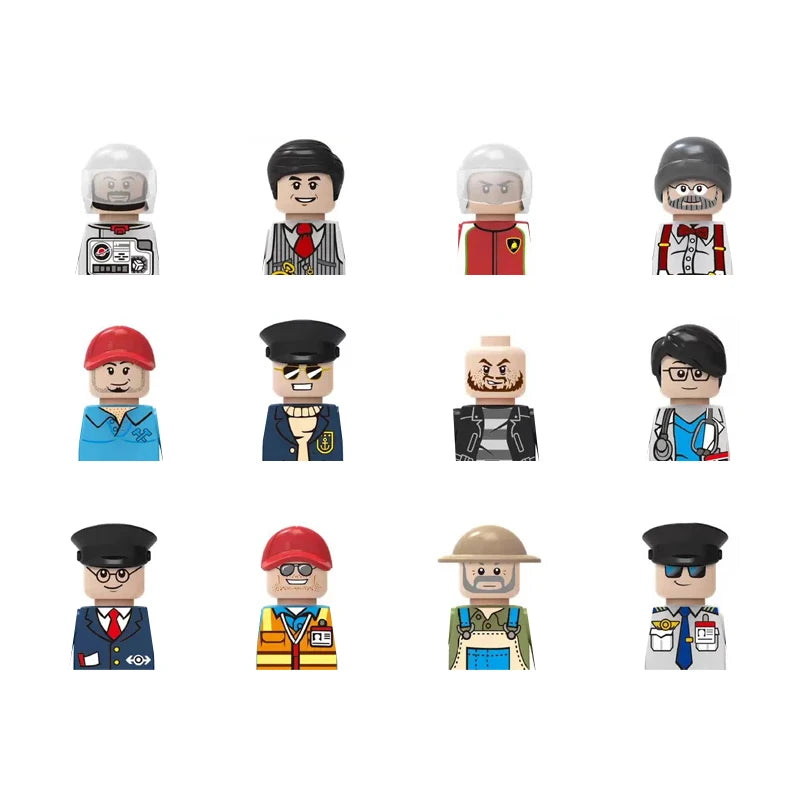 City Career 3D Building Block Dolls Toys Cartoon Character Models Mini Action Figures Educational Toys Children's Gifts