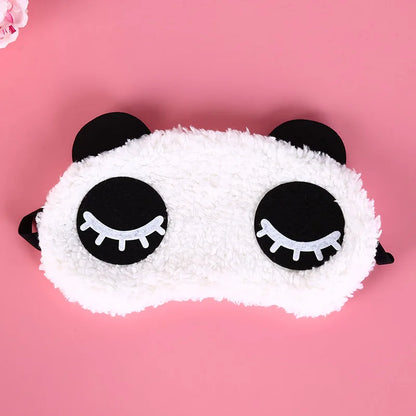 Cute Cartoon Face White Panda Eye Mask Eyeshade Shading Sleep Cotton Goggles Eye Mask Sleep Mask Eye Cover Health Care 3 Styles
