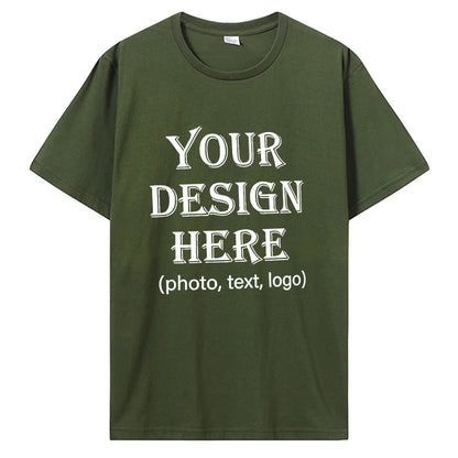 Custom Personalized Front And Back Add Your Own Text Design T-Shirt Cotton Harajuku Tee DIY Your Like Photo Or Logo Tshirt