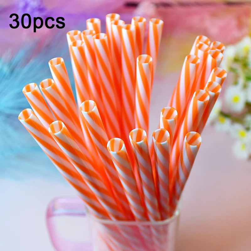 30-Pack of Two-Tone Twisted Straws, Reusable—A Must-Have for Parties, Bars, and Birthday Celebrations