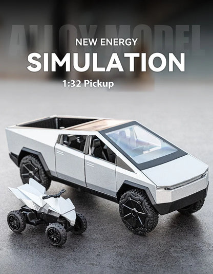 Cyber Truck Pickup Trailer RV Metal Alloy Toy Car Model Die-Casting Off-Road Vehicle Men's Gift Collection Truck Ornaments
