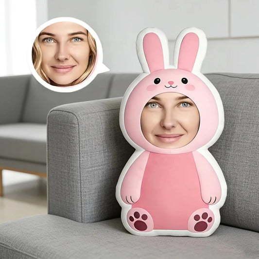 Customized Photo 'A Sitting Rabbit' Sample Pillow Can Be Personalized to Add Your Pictures, Soft, Suitable for Home Decoration,