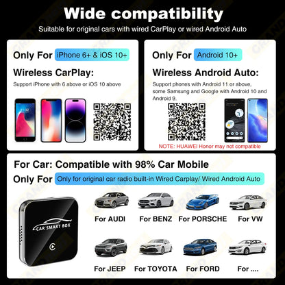 Grandnavi Android 13 3in1 CarPlay Ai Box Wireless Android Auto USB Adapter For Youtube Netflix Tiktok Universal AI Box Plug Play