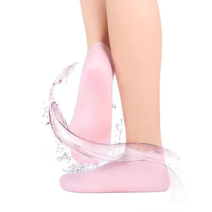 2 Pack Moisturizing Silicone Gel Socks for Dry Cracked Feet Nourishing Skin Lubricating Foot Care Massage Socks