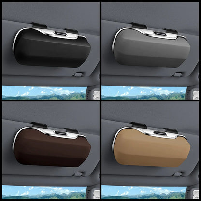Press Switch Car Glasses Box Sun Visor Glasses Holder Internal Soft Fabric Scratch Resistant Shock-proof Eyeglasses Storage Case