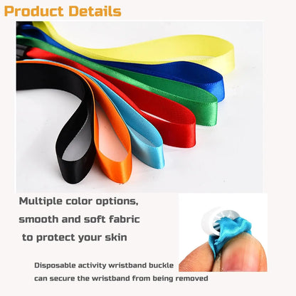 50/100/200/500 Pieces Custom Fabric Event Wristbands Personalized Colorful Wristband Bracelet Birthday Party Decoration