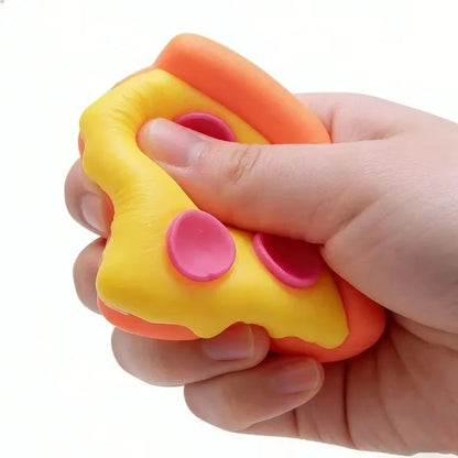 Pizza Soft Pinch Stress Relief Squishy Cube Sensory Fidget Anti-Anxiety Squeeze Toy Object for Focus ADHD Party Gift
