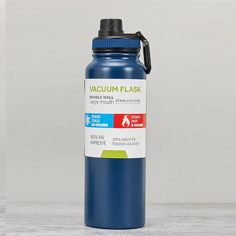 600/800/1000ML Sport Vacuum Flask Stainless Steel Thermal Water Bottle Car Insulated Cup Keeps Cold and Heat Travel Thermal Mug