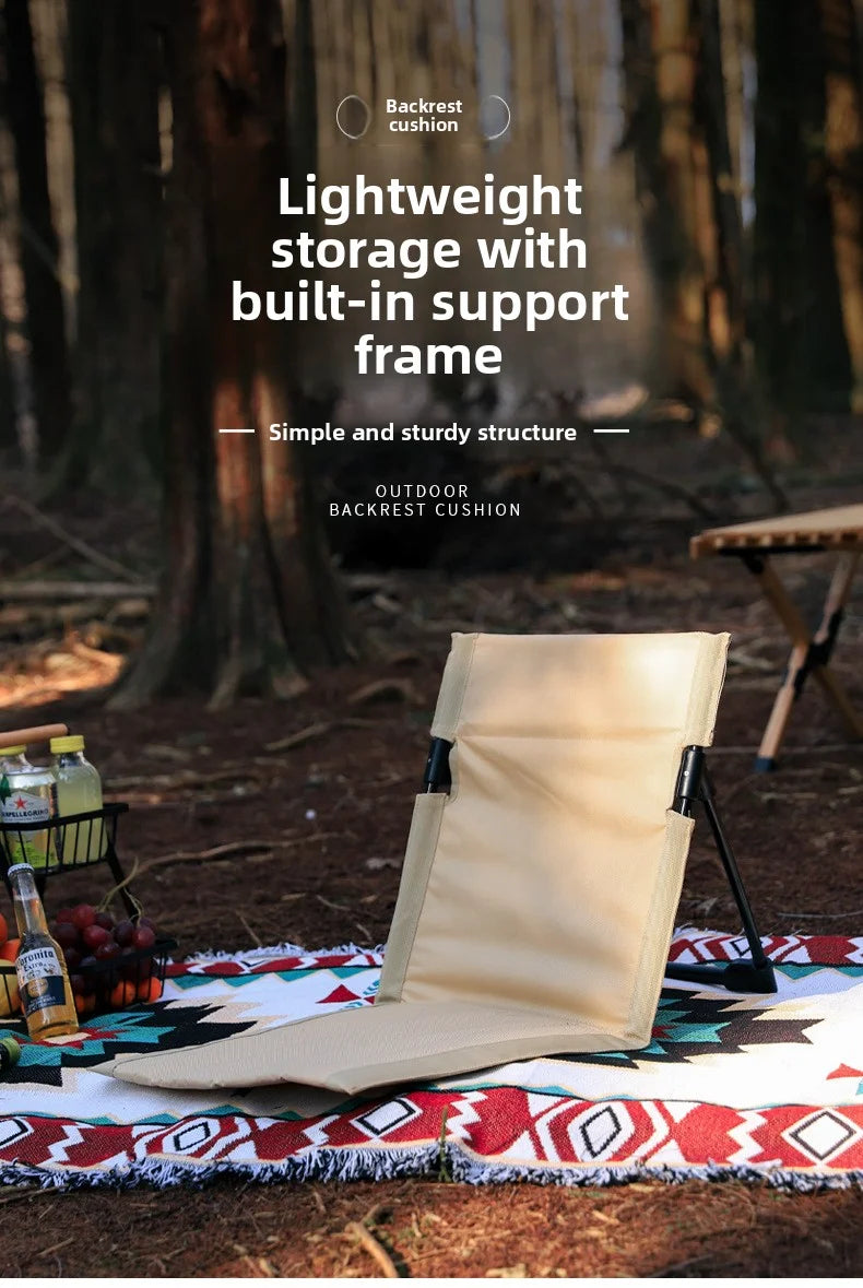 Lightweight Portable Outdoor Folding Beach Chair picnic groud seat One-Piece Backrest Design for Camping Travel Leisure No Legs