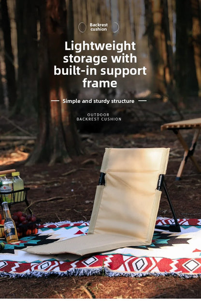 Lightweight Portable Outdoor Folding Beach Chair picnic groud seat One-Piece Backrest Design for Camping Travel Leisure No Legs